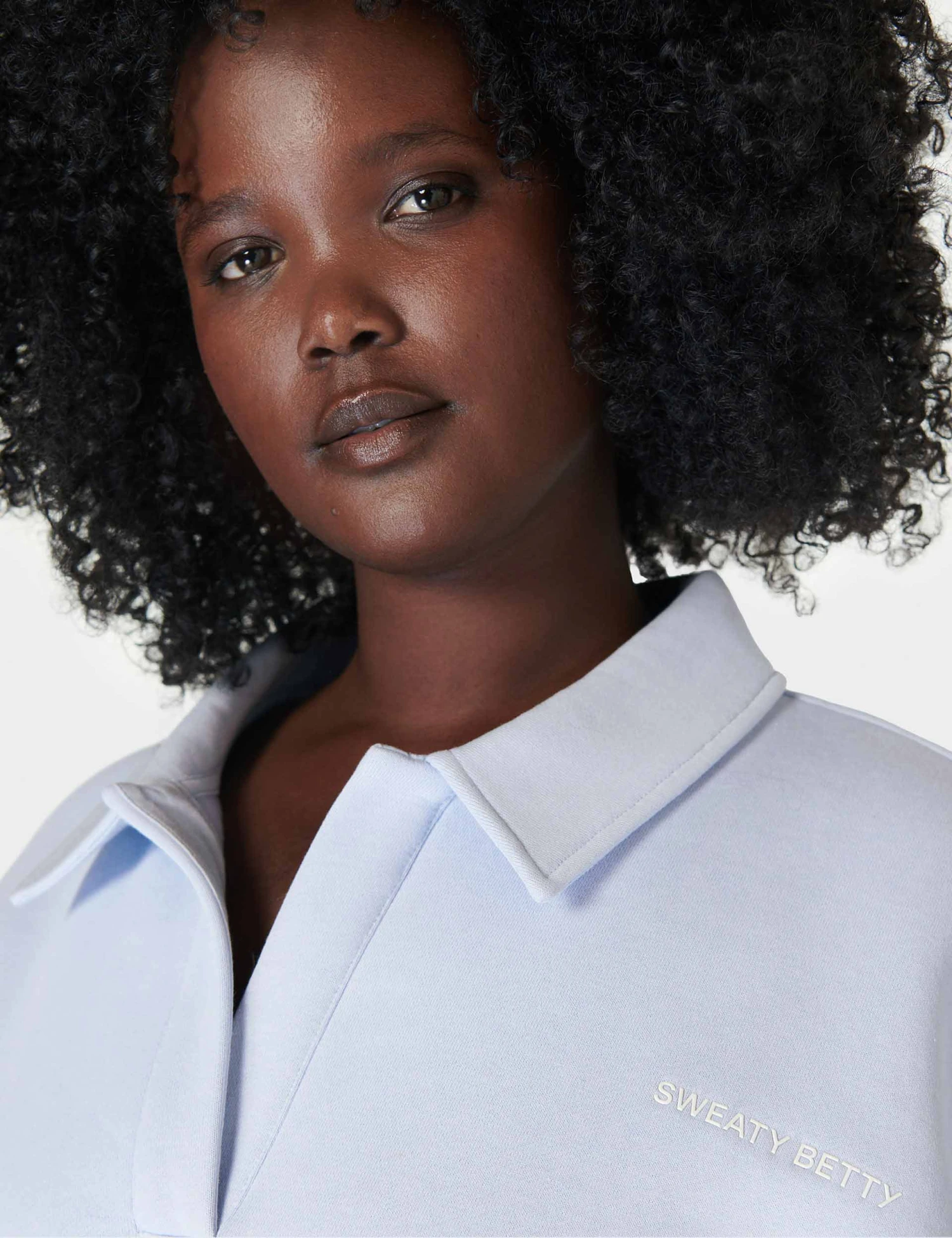 Sweaty Betty Powerhouse Collared Sweatshirt - Salt Blue 4 Sweaty Betty Powerhouse Collared Sweatshirt - Salt Blue - Image 4