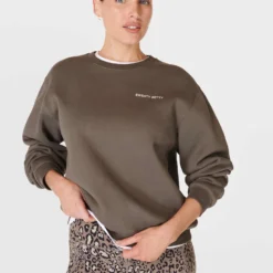Sweaty Betty Powerhouse Sweatshirt - Dark Timber Brown -Default Template 3 sweaty betty powerhouse sweatshirt dark timber brown sb9825 4