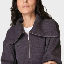 Sweaty Betty Restful Boucle Half Zip Sweatshirt - Urban Grey -Default Template 3 sweaty betty restful boucle half zip sweatshirt urban grey sb8089 4