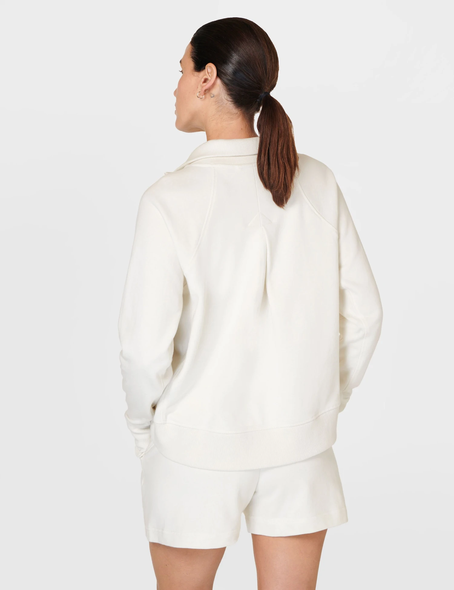 Sweaty Betty Revive Rib Half Zip Pullover - Lily White 2 Sweaty Betty Revive Rib Half Zip Pullover - Lily White - Image 2