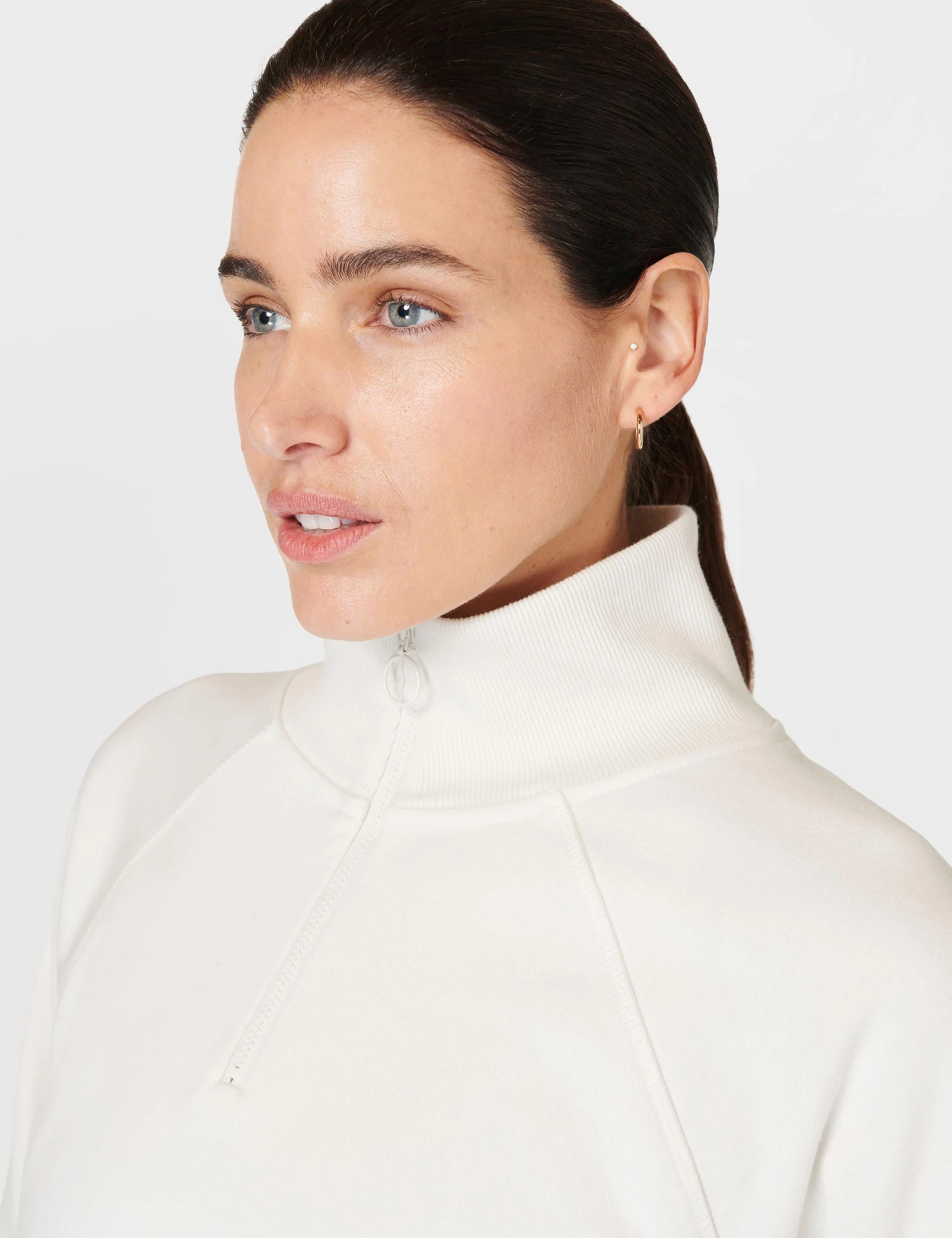 Sweaty Betty Revive Rib Half Zip Pullover - Lily White 4 Sweaty Betty Revive Rib Half Zip Pullover - Lily White - Image 4