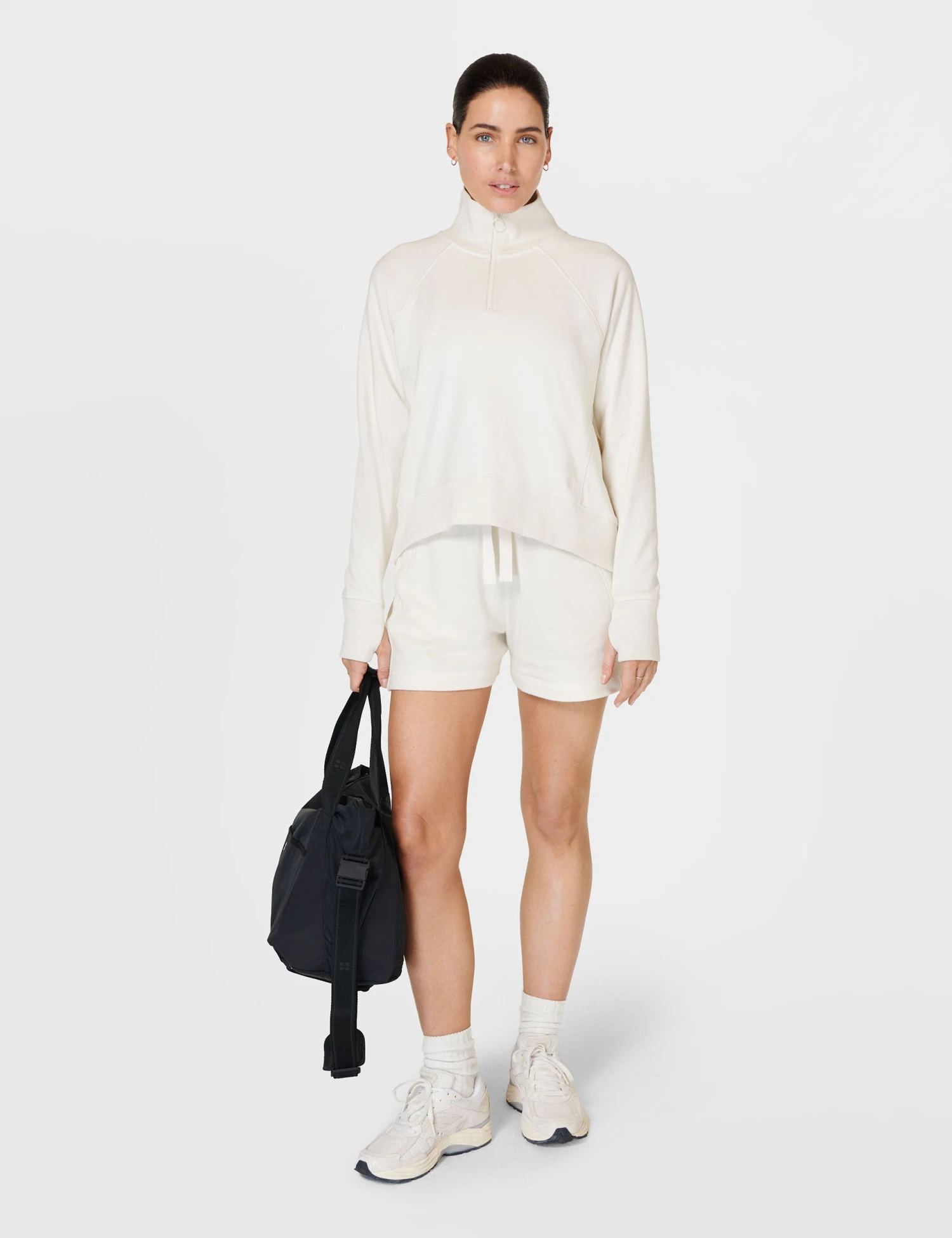 Sweaty Betty Revive Rib Half Zip Pullover - Lily White 7 Sweaty Betty Revive Rib Half Zip Pullover - Lily White - Image 7