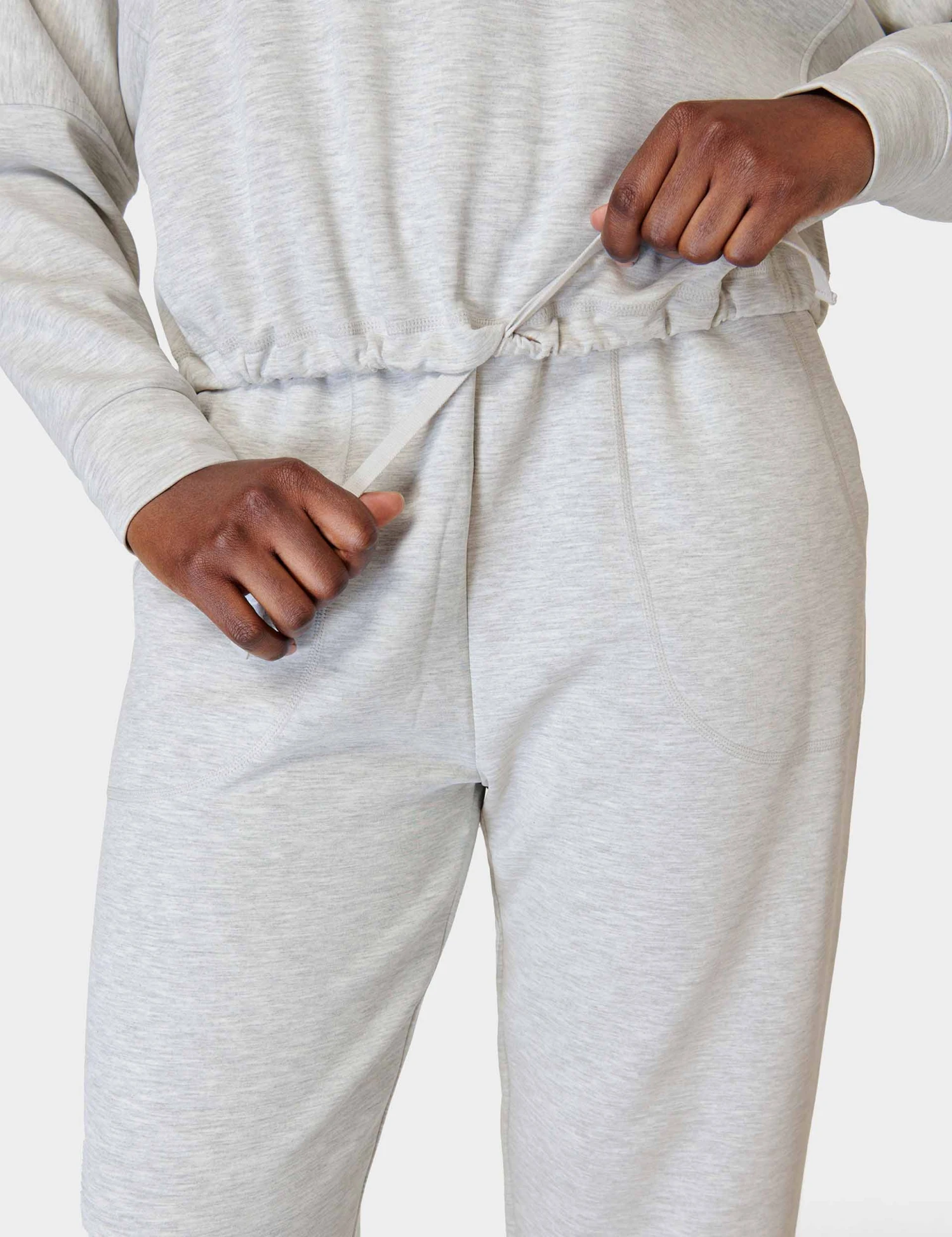 Sweaty Betty Sand Wash Funnel Neck Half Zip - Ice Grey Marl 5 Sweaty Betty Sand Wash Funnel Neck Half Zip - Ice Grey Marl - Image 5