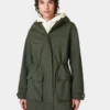 Sweaty Betty Stride Waterproof Parka - Dark Forest Green