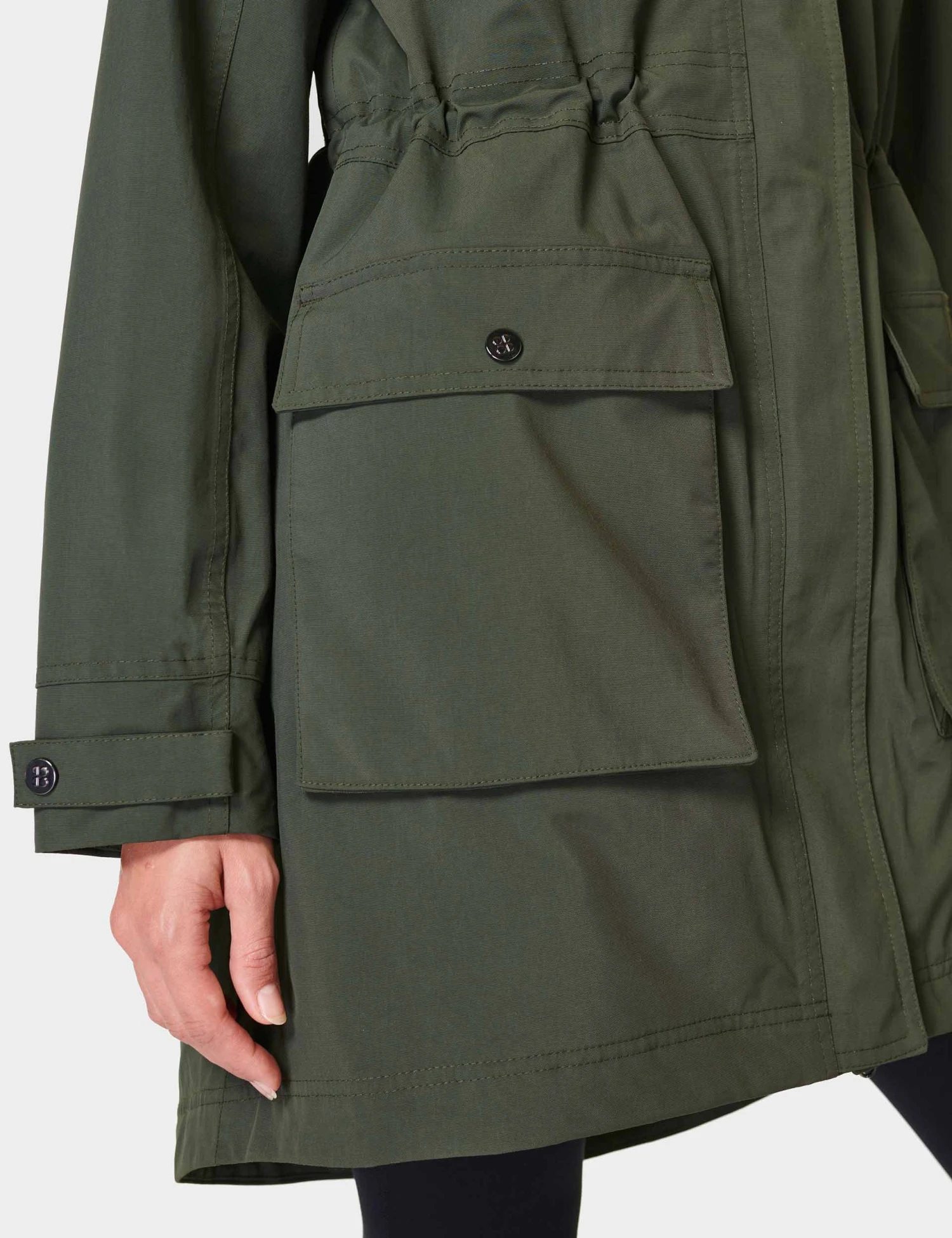 Sweaty Betty Stride Waterproof Parka - Dark Forest Green 5 Sweaty Betty Stride Waterproof Parka - Dark Forest Green - Image 5