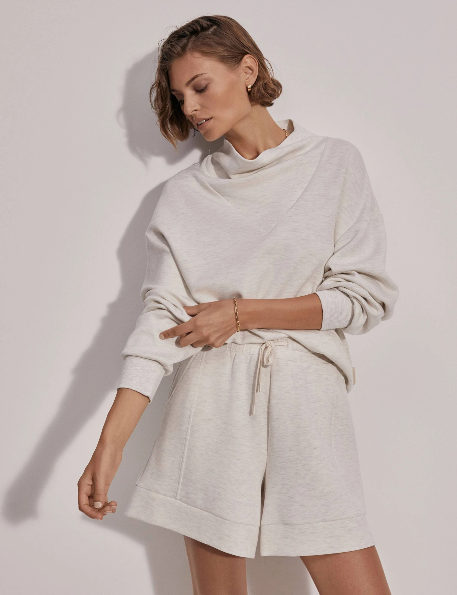 Varley Betsy Sweat - Ivory Marl 2 Varley Betsy Sweat - Ivory Marl - Image 2