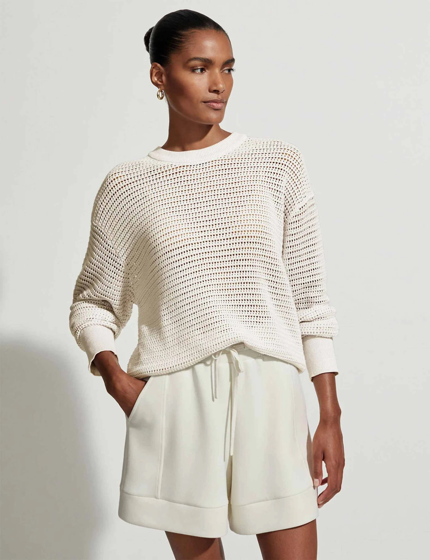 Varley Kershaw Sweat - Egret 3 Varley Kershaw Sweat - Egret - Image 3