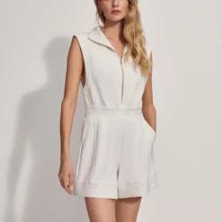 Varley Linvale Playsuit - Ivory Marl -Default Template 3 varley linvale playsuit ivory marl VAR01904 WHI 2