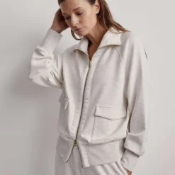 Varley Roxbury Zip-Through Sweat - Ivory Marl 7 Varley Roxbury Zip-Through Sweat - Ivory Marl -Default Template 3 varley roxbury zip through sweat ivory marl VAR01572 4
